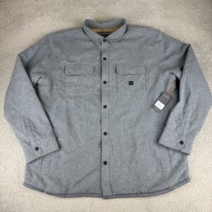 NWT Mens Roark Backwoods Overshirt Jacket Xxl Gray cotton quilted